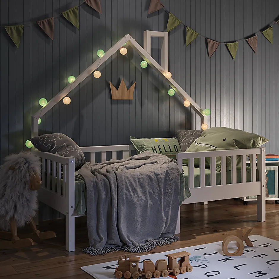Enfant Vitalispa® Vitalispa Lit cabane Blanc 80x160 cm avec matelas