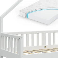 Enfant Vitalispa® Vitalispa Lit cabane Blanc 80x160 cm avec matelas