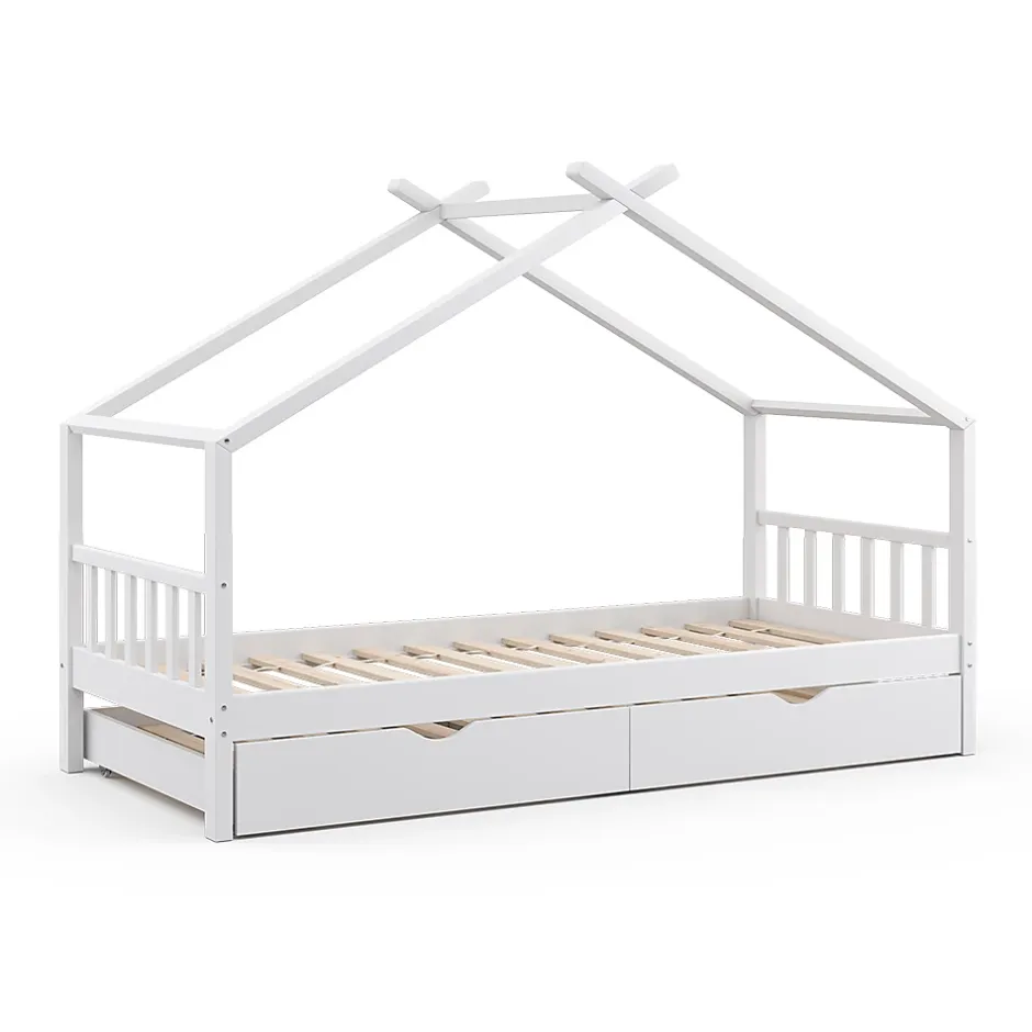 Vitalispa® Vitalispa Lit cabane Blanc 90x200 cm avec lit dappoint Online