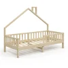 Enfant Vitalispa® Vitalispa Lit de maison Naturel bois 90x200 cm