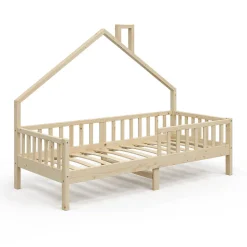 Enfant Vitalispa® Vitalispa Lit de maison Naturel bois 90x200 cm
