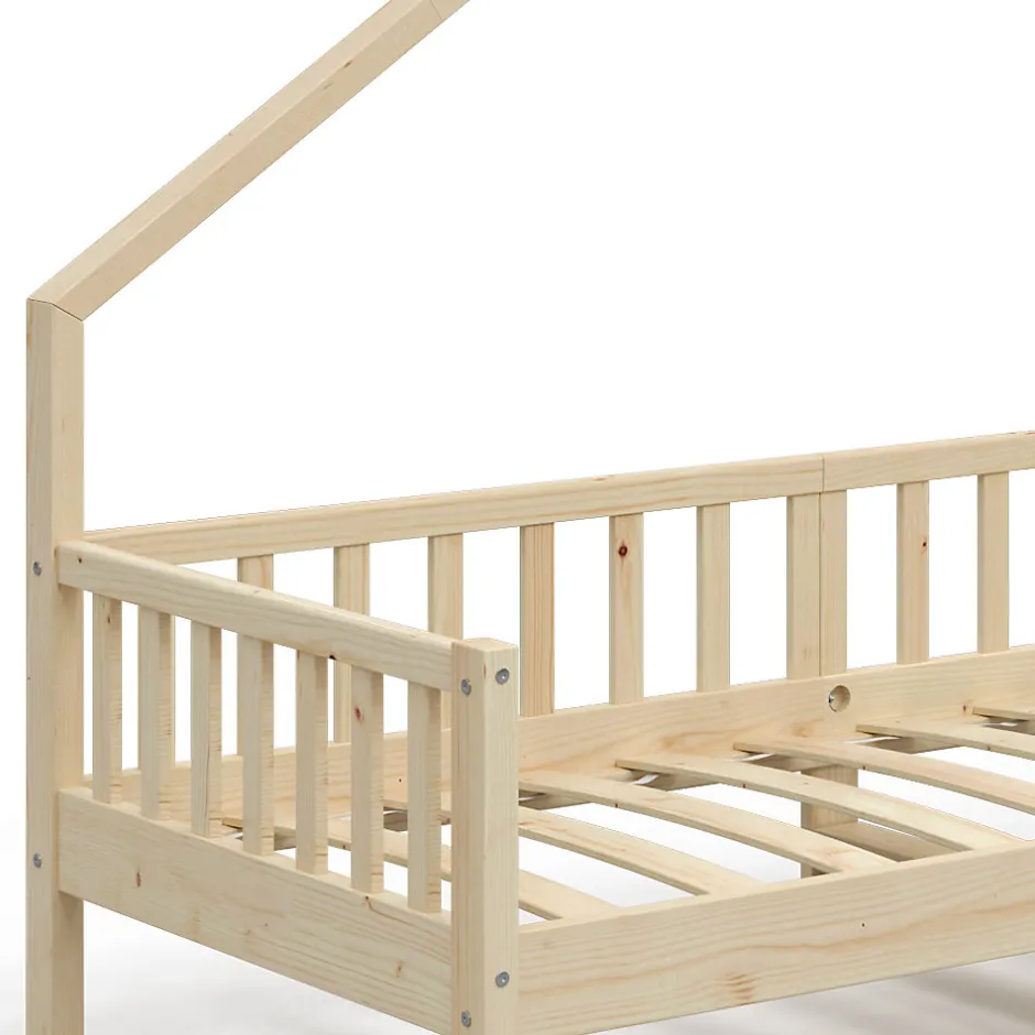 Enfant Vitalispa® Vitalispa Lit de maison Naturel bois 90x200 cm