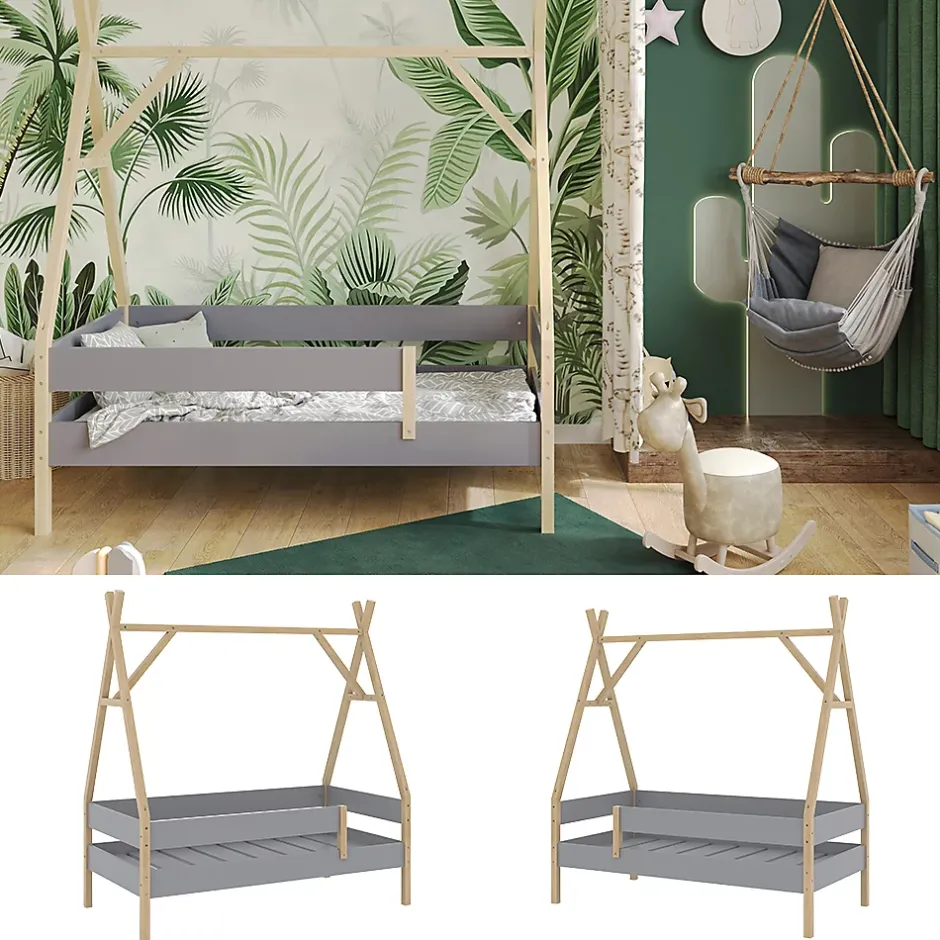 Vitalispa® Vitalispa Lit denfant Gris 80x160 cm