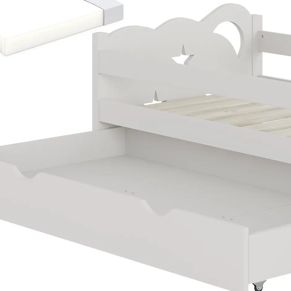 Vitalispa® Vitalispa Lit pour enfant Blanc 70x140 cm avec tiroir et matelas Online