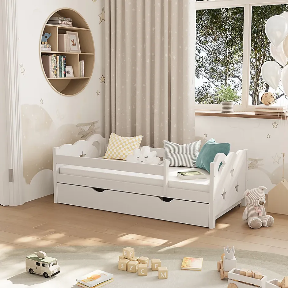 Vitalispa® Vitalispa Lit pour enfant Blanc 70x140 cm avec tiroir et matelas Online