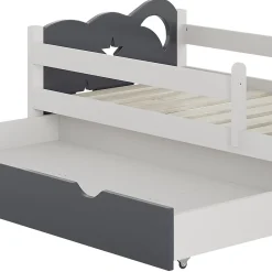 Vitalispa® Vitalispa Lit pour enfant Gris 70x140 cm avec tiroir, sans matelas Clearance