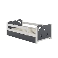 Vitalispa® Vitalispa Lit pour enfant Gris 70x140 cm avec tiroir, sans matelas Clearance