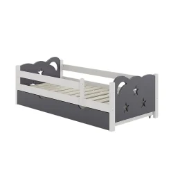 Enfant Vitalispa® Vitalispa Lit pour enfant Gris 80x160 cm avec tiroir, sans matelas