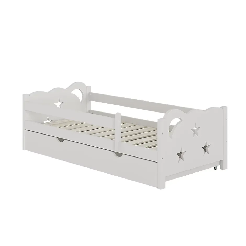 Vitalispa® Vitalispa Lit pour enfant Blanc 80x160 cm avec tiroir, sans matelas New